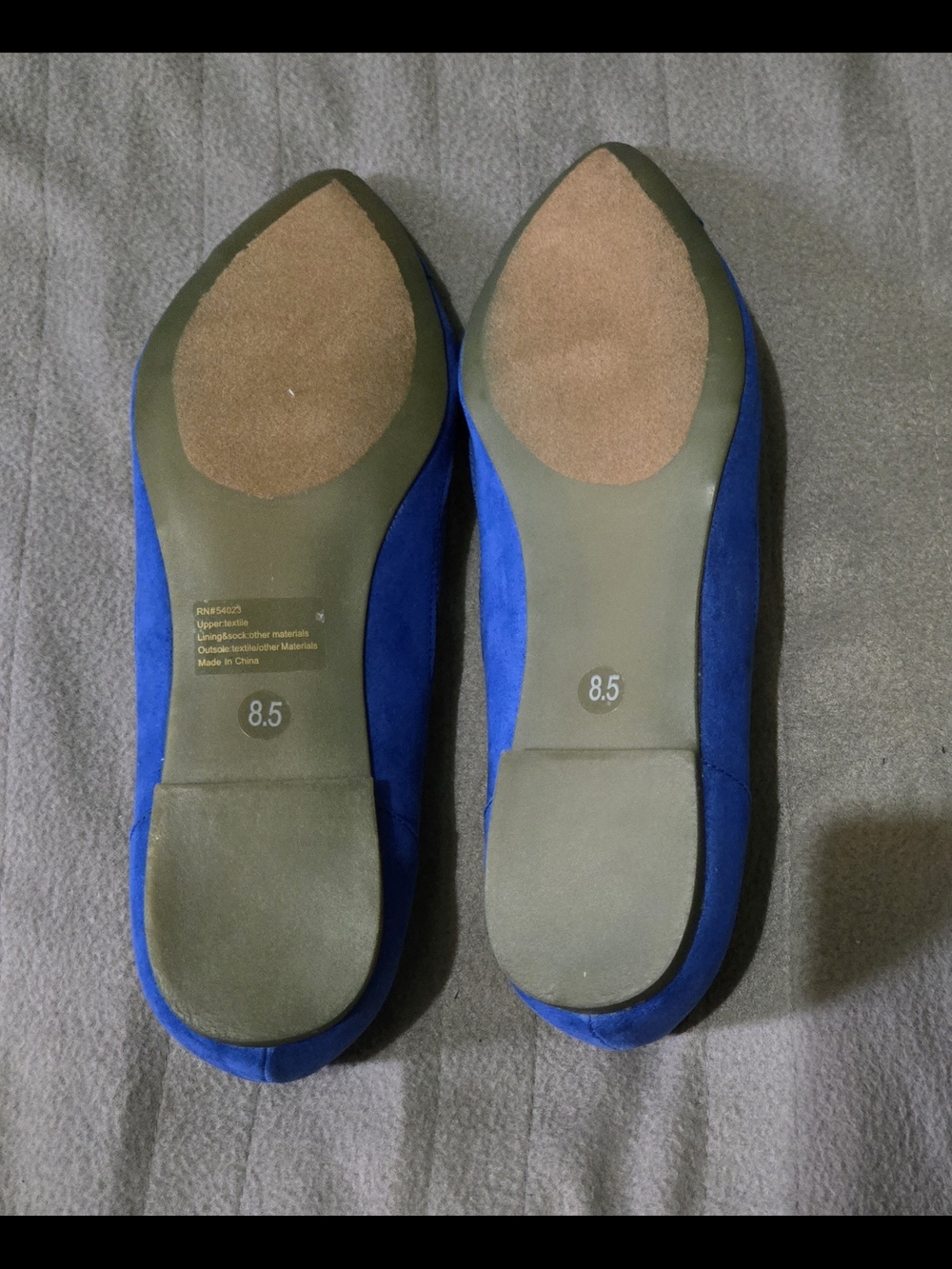 Banana Republic Women's 8.5 Cobalt Blue Pointed Toe Cutout Flats Suede Ballet - Picture 6 of 6